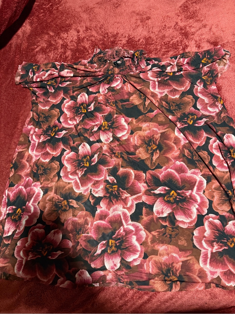 Floral sheer like Women’s Top - Pink Floral